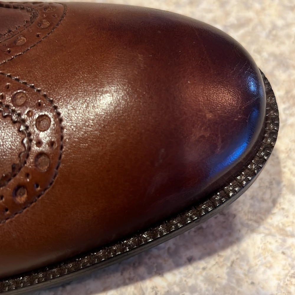 Cole Haan Mens Brown Wingtip Leather Oxfords - Picture 11 of 11
